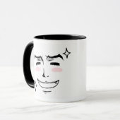Doubleman glückliche/verärgerte Gefühl-Tasse Tasse (Vorderseite Links)