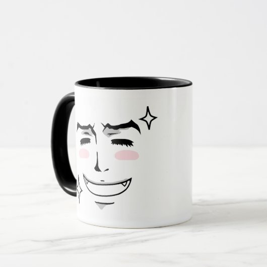 Doubleman glückliche/verärgerte Gefühl-Tasse Tasse (Vorderseite Links)