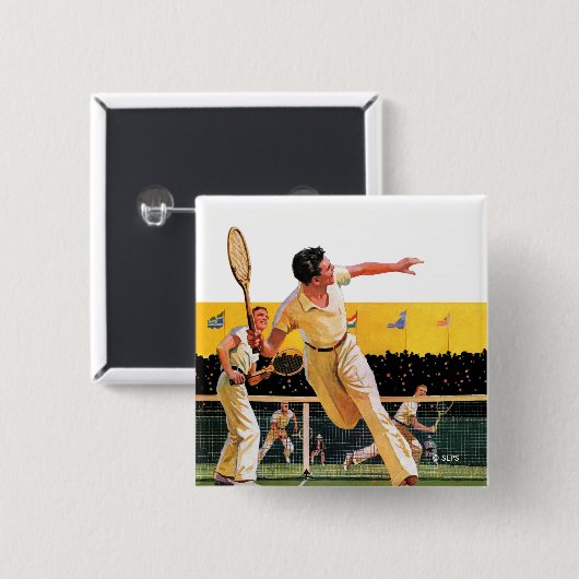 Doubles Tennis Match Button (Vorne & Hinten)