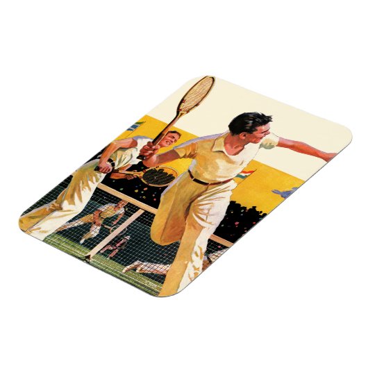 Doubles Tennis Match Magnet (Linke Seite)