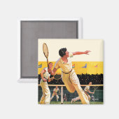 Doubles Tennis Match Magnet (Vorderseite/Rückseite)