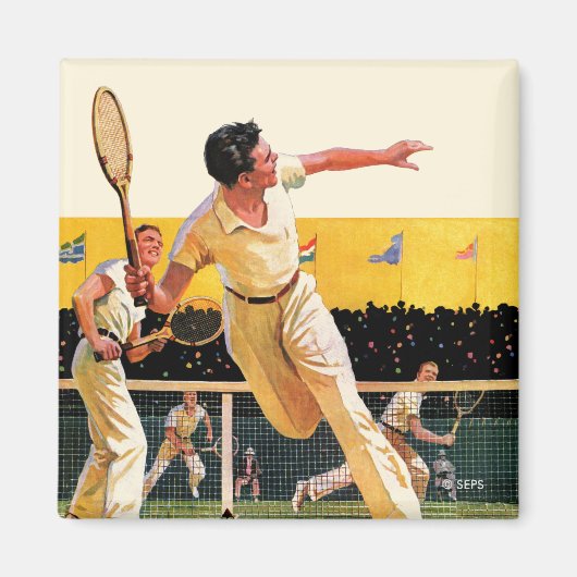 Doubles Tennis Match Magnet (Vorne)