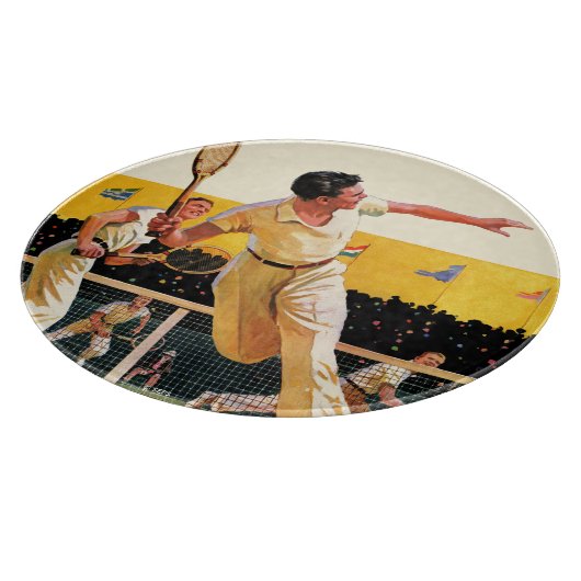 Doubles Tennis Match Schneidebrett (Ecke)