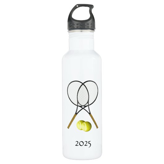 Doubles Tennis Thema Sport Edelstahlflasche (Vorderseite)