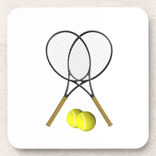 Doubles Tennis Thema Sport Getränkeuntersetzer (Vorderseite)