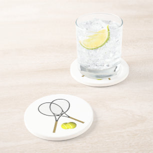 Doubles Tennis Thema Sport Getränkeuntersetzer