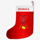 Doubles Tennis Thema Sport Kleiner Weihnachtsstrumpf (Rückseite)