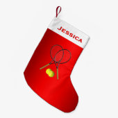 Doubles Tennis Thema Sport Kleiner Weihnachtsstrumpf (Vorderansicht (hängend))