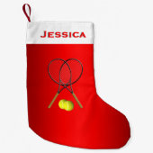 Doubles Tennis Thema Sport Kleiner Weihnachtsstrumpf (Vorderseite)
