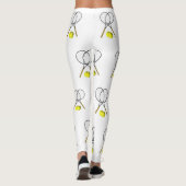 Doubles Tennis Thema Sport Leggings (Rückseite)