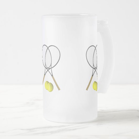 Doubles Tennis Thema Sport Mattglas Bierglas (VorderseiteRechts)