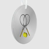 Doubles Tennis Thema Sport Silver Ornament (Vorderseite)