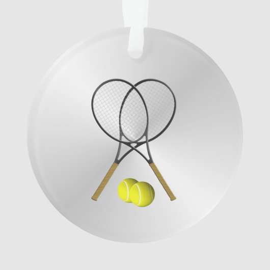 Doubles Tennis Thema Sport Silver Ornament (Rückseite)