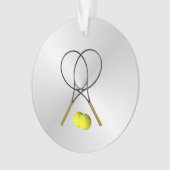 Doubles Tennis Thema Sport Silver Ornament (Vorderseite)