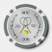 Doubles Tennis Thema Sport Silver Pokerchips (Rückseite)
