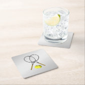 Doubles Tennis Thema Sport Silver Rechteckiger Pappuntersetzer (Vor Ort)