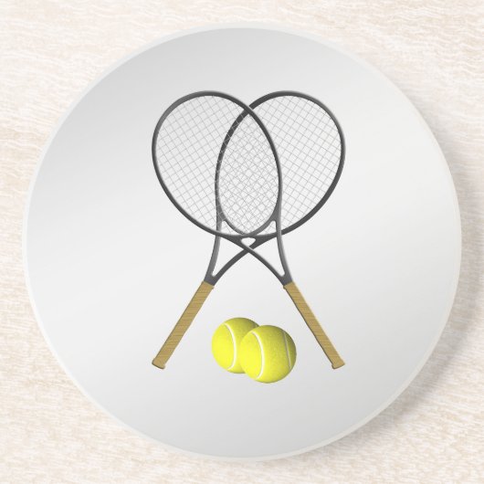 Doubles Tennis Thema Sport Silver Untersetzer (Vorne)