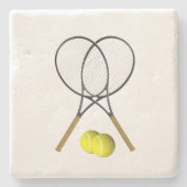 Doubles Tennis Thema Sport Steinuntersetzer (Vorderseite)