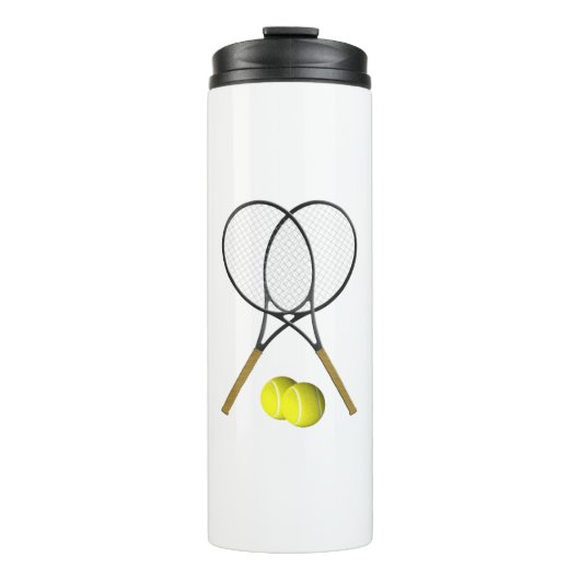 Doubles Tennis Thema Sport Thermosbecher (Vorderseite)