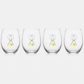 Doubles Tennis Thema Sport Weinglas Ohne Stiel (Vorderseite)