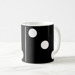 Doubles Three Black Domino Tasse