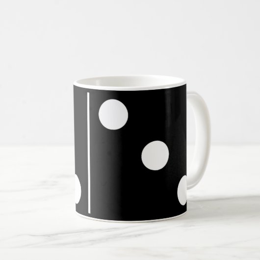 Doubles Three Black Domino Tasse (VorderseiteRechts)