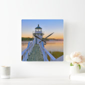 Doubling Point Lighthouse, Maine Quadratische Wanduhr (Zuhause)