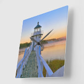 Doubling Point Lighthouse, Maine Quadratische Wanduhr (Winkel)