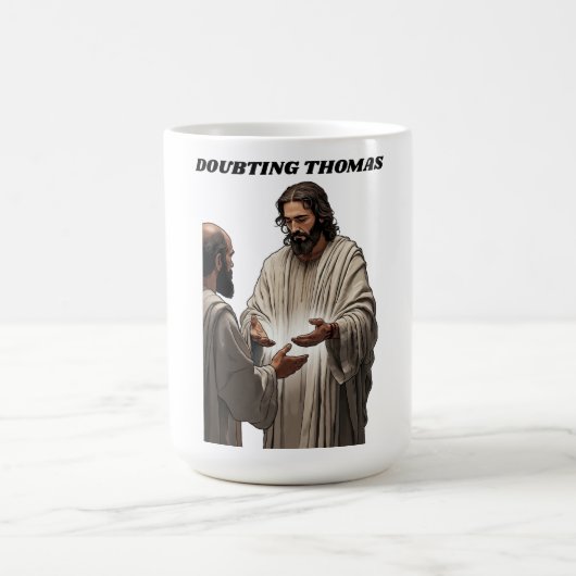 Doubting Thomas Resurrection T Shirt, Easter Gift Kaffeetasse (Mittel)