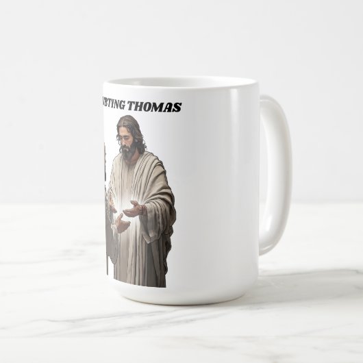 Doubting Thomas Resurrection T Shirt, Easter Gift Kaffeetasse (VorderseiteRechts)
