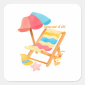Douceur d'été quadratischer aufkleber (Vorderseite)