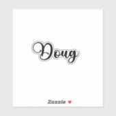 Doug Name - Handgeschriebene Kalligrafie Aufkleber (Blatt)