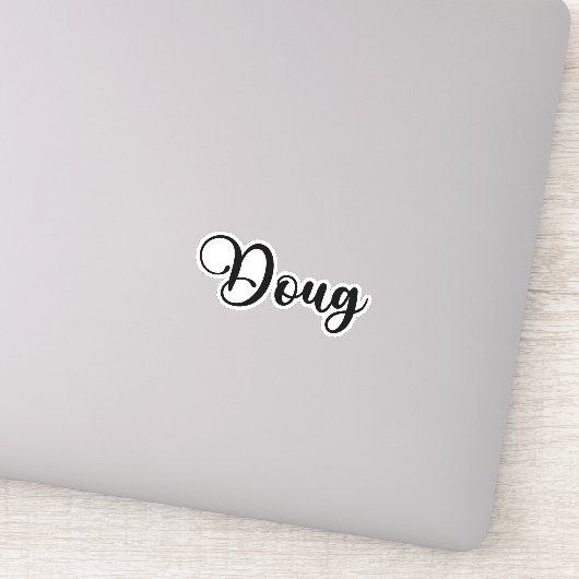 Doug Name - Handgeschriebene Kalligrafie Aufkleber (Detail)