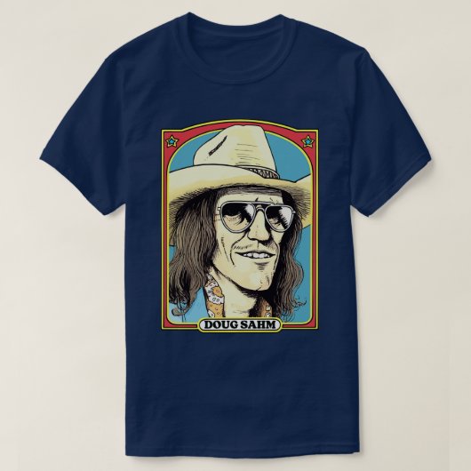 Doug Sahm Retro Illustration Fan Artwork T-Shirt (Design vorne)