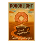 Doughlight Retro Donut Coffee Poster (Vorderseite)