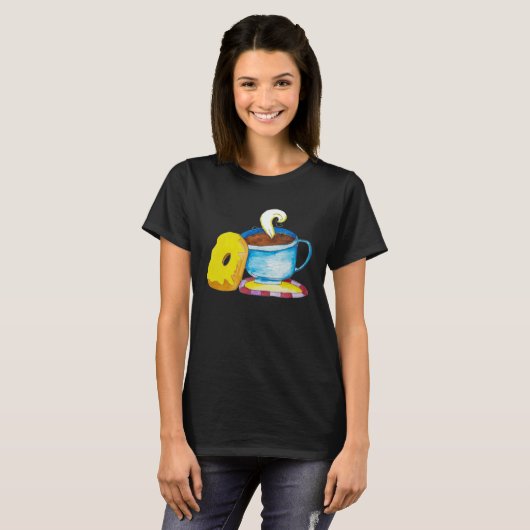 Doughnut and a Coffee Hand Drawn T-Shirt (Vorne ganz)