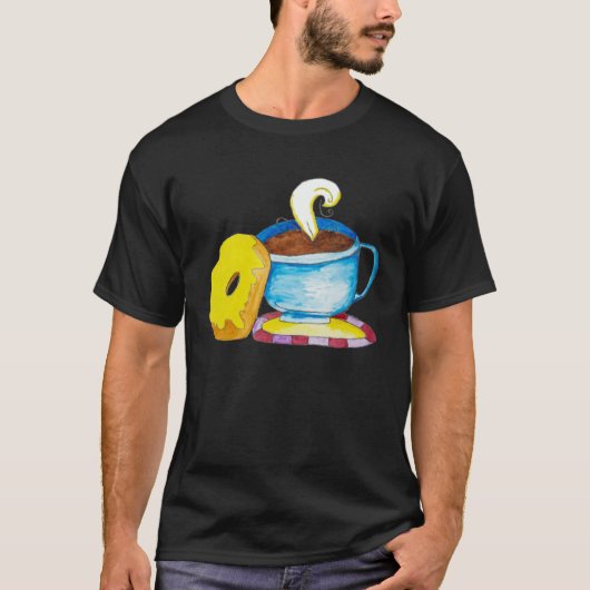 Doughnut and a Coffee Hand Drawn T-Shirt (Vorderseite)
