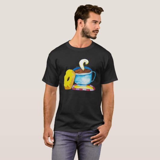 Doughnut and a Coffee Hand Drawn T-Shirt (Vorne ganz)