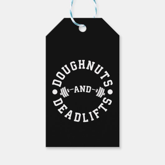 Doughnut and Deadlifts - Carbon - Funny Workout Geschenkanhänger (Vorderseite)