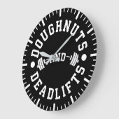 Doughnut and Deadlifts - Carbon - Funny Workout Große Wanduhr (Winkel)
