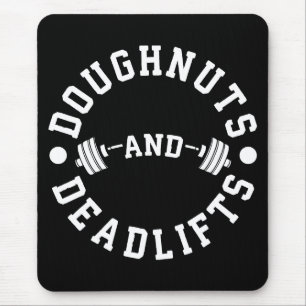Doughnut and Deadlifts - Carbon - Funny Workout Mousepad
