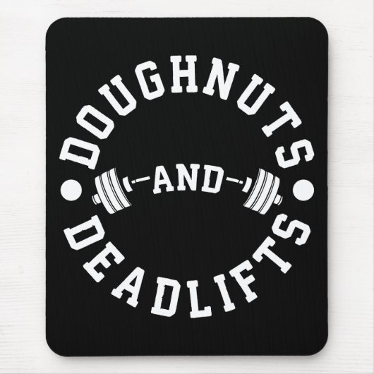 Doughnut and Deadlifts - Carbon - Funny Workout Mousepad (Vorne)