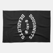 Doughnut and Deadlifts - Funny Gym Workout Handtuch (Horizontal)