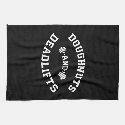 Doughnut and Deadlifts - Funny Gym Workout Handtuch (Horizontal)