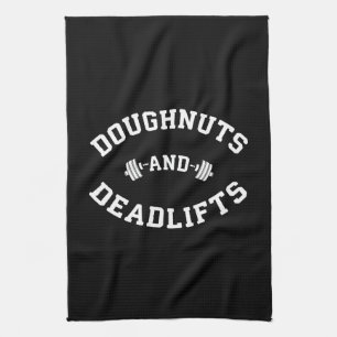 Doughnut and Deadlifts - Funny Gym Workout Handtuch