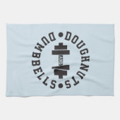 Doughnut and Dumbells - Carbon - Funny Workout Geschirrtuch (Horizontal)