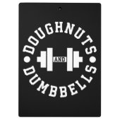 Doughnut and Dumbells - Carbon - Funny Workout Klemmbrett (Rückseite)