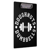 Doughnut and Dumbells - Carbon - Funny Workout Klemmbrett (Rechts)