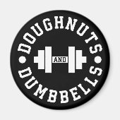Doughnut and Dumbells - Carbon - Funny Workout Magnet (Vorne)