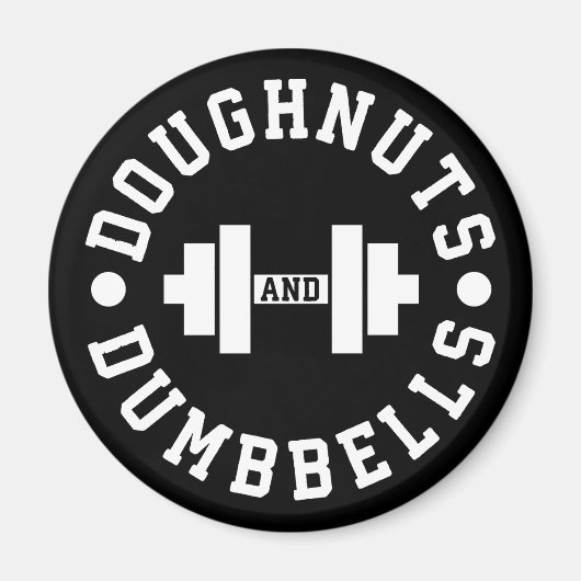 Doughnut and Dumbells - Carbon - Funny Workout Magnet (Vorne)